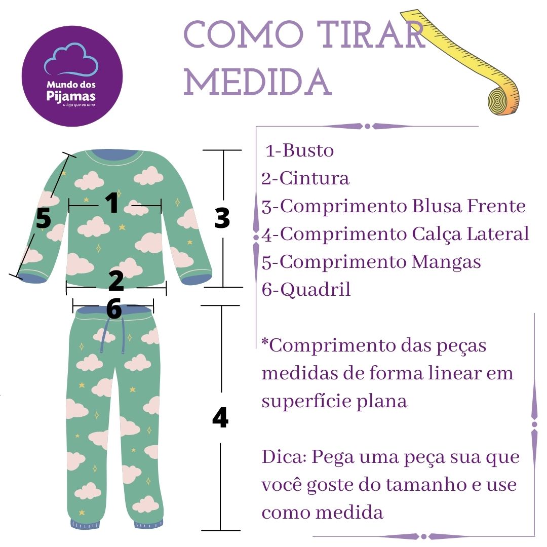 Pijama Infantil Feminino Lua Luá Malha Urso Xadrez
