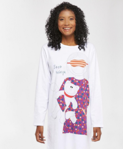 CAMISOLA SONHART FEMININA ALGODÃO MANGA LONGA