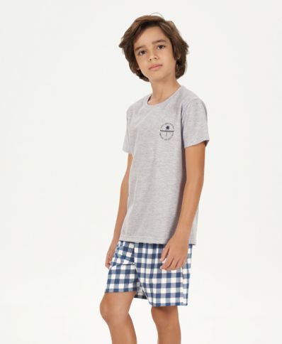 short de algodão infantil masculino