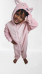 MACACÃO FEMININO INFANTIL INVERNO HIPERTEXTIL RAPOSINHA ROSA