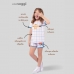 SHORTDOLL FEMININO INFANTIL VEGGI MANGA CURTA LARANJA LISTRAS