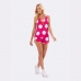 SHORTDOLL FEMININO VEGGI REGATA 3 BOTÕES ROSA POA