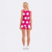 SHORTDOLL FEMININO VEGGI REGATA 3 BOTÕES ROSA POA