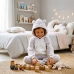MACACÃO UNISSEX INFANTIL LONGO COM TOUCA CINZA ESTRELAS - HIPER TEXTIL