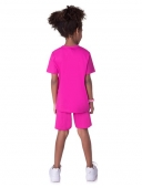 PIJAMA FEMININO INFANTIL MANGA CURTA DE ESQUELETO ROSA BRILHA NO ESCURO 