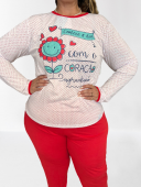 PIJAMA FEMININO INVERNO GAENE PLUS SIZE 