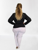 PIJAMA FEMININO INVERNO PLUS SIZE PRETO/LISTRADO