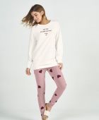 PIJAMA FEMININO INVERNO COR COM AMOR LEG/OFF WHITE ROSE
