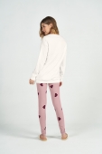 PIJAMA FEMININO INVERNO COR COM AMOR LEG/OFF WHITE ROSE