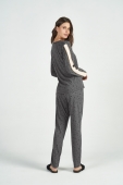 PIJAMA FEMININO INVERNO COR COM AMOR ESTRELAS CINZA ESCURO FAMILIA 
