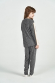 PIJAMA FEMININO INVERNO INFANTIL COR COM AMOR CINZA ESCURO ESTRELA