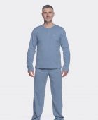 PIJAMA MASCULINO INVERNO SONHART COM BOTÕES ALGODÃO FAMILIA VERDE