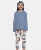 PIJAMA FEMININO INFANTIL INVERNO SONHART ALGODÃO FAMILIA VERDE