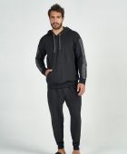PIJAMA MASCULINO INVERNO COR COM AMOR ALGODÃO MOLETINHO PRETO