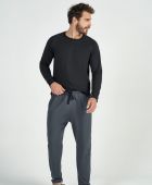 CALÇA JOGGER COR COM AMOR MOLETINHO PUNHO CINZA