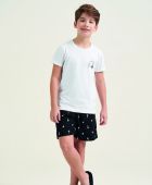 PIJAMA MASCULINO INFANTIL COR COM AMOR MANGA CURTA IMÃ PAI FILHO ALGODÃO