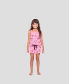 SHORTDOLL FEMININO JUVENIL BOCEJINHO ALÇA ALGODÃO EMOJI ROSA