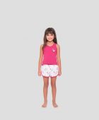 SHORTDOLL FEMININO JUVENIL BOCEJINHO REGATA FOCA ROSA MÃE E FILHA
