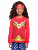 PIJAMA FEMININO INFANTIL VEGGI MANGA LONGA ALGODÃO MULHER MARAVILHA 