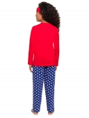 PIJAMA FEMININO INFANTIL VEGGI MANGA LONGA ALGODÃO MULHER MARAVILHA 
