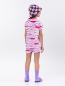 PIJAMA FEMININO INFANTIL VEGGI MANGA CURTA ALGODÃO MUMIA ROSA