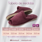 PANTUFA FEMININO PUFF EM VISCOLYCRA ATOALHADO LISTRADA COM SOLADO DE EVA ANATÔMICO LILAS