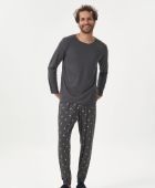 PIJAMA MASCULINO COR COM AMOR MANGA LONGA FAMILIA XICARA PLUS SIZE