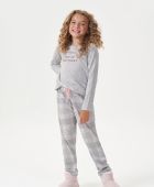 PIJAMA FEMININO COR COM AMOR JUVENIL MANGA LONGA XADREZ FAMILIA MESCLA