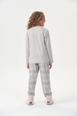 PIJAMA FEMININO COR COM AMOR JUVENIL MANGA LONGA XADREZ FAMILIA MESCLA