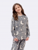 PIJAMA FEMININO VEGGI INFANTIL MANGA LONGA PELÚCIA CONSTELAÇÃO