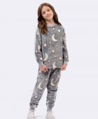 PIJAMA FEMININO VEGGI INFANTIL MANGA LONGA PELÚCIA CONSTELAÇÃO