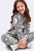 PIJAMA FEMININO VEGGI INFANTIL MANGA LONGA PELÚCIA CONSTELAÇÃO