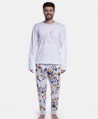 PIJAMA MASCULINO INVERNO SONHART ALGOÃO MANGA LONGA PUNHO BRANCO