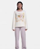 PIJAMA FEMININO SONHART ALGODÃO MANGA LONGA EM PLUSH CREME