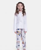 PIJAMA FEMININOSONHART INFANTIL MANGA LONGA ALGODÃO BRANCO PUNHO