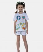 SHORTDOLL FEMININO INFANTIL SONHART MANGA CURTA SHORT ALGODÃO BRANCO