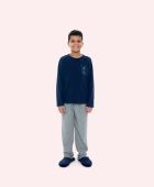 PIJAMA MASCULINO INFANTIL BOCEJINHO PLUSH MARINHO COM MESCLA