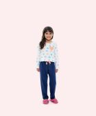 PIJAMA FEMININO INFANTIL BOCEJINHO MANGA LONGA CALÇA ALGODÃO COLORS