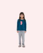 PIJAMA FEMININO JUVENIL BOCEJINHO MANGA LONGA E CALÇA SOFT 3 CORAÇÕES
