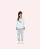 PIJAMA FEMININO INFANTIL BOCEJINHO MANGA LONGA E CALÇA FLEECE GLOW LUA