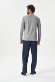 PIJAMA MASCULINO COR COM AMOR MANGA LONGA E CALÇA ALGODÃO ENJOY MESCLA