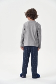 PIJAMA MASCULINO INFANTIL COR COM AMOR MANGA LONGA E CALÇA AZUL ENJOY E PLAY