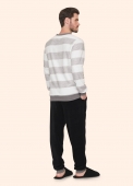 PIJAMA MASCULINO LUA LUÁ MANGA LONGA E CALÇA FLEECE LISTRADO