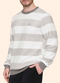 PIJAMA MASCULINO LUA LUÁ MANGA LONGA E CALÇA FLEECE LISTRADO