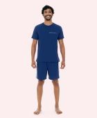 PIJAMA MASCULINO BOCEJINHO MANGA CURTA ALGODÃO GO WITH AZUL