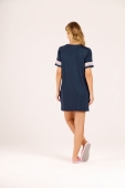 CAMISOLA FEMININA COR COM AMOR MANGA CURTA VISCOLYCRA RENDA POA AZUL