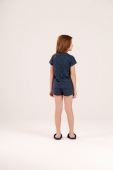 SHORTDOLL FEMININO COR COM AMOR JUVENIL MANGA CURTA ANCORA FAMILIA AZUL