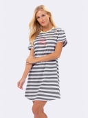 CAMISOLA FEMININA COR COM AMOR MANGA CURTA LISTRADA MESCLA