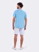 PIJAMA MASCULINO VEGGI MANGA CURTA PRAIA AZUL