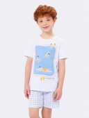 PIJAMA MASCULINO VEGGI INFANTIL PRAIA BRANCO